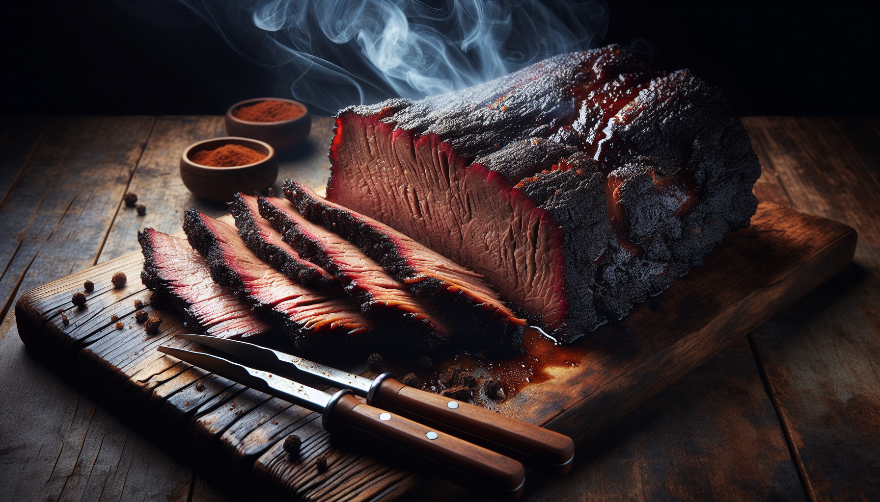 Smoked brisket detail
